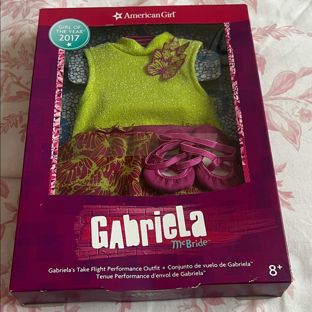 American Girl Gabriela Outfit with Green and Pink 2017 Girl of the year outfit!